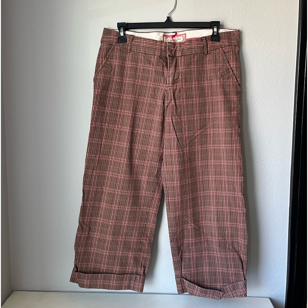 Y2k vintage abercrombie & fitch brown and pink capri pants